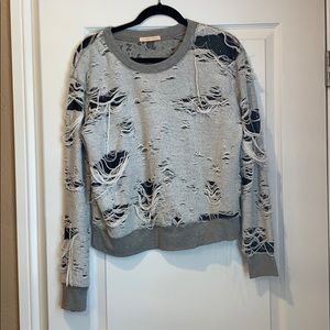 Nordstrom Grey Ripped Pullover
